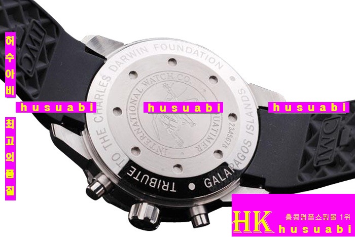 ���̴������� �����ð� Replica IWC Schaffhausen Black Rubber Men Japanese Quartz Movement. YC010-23