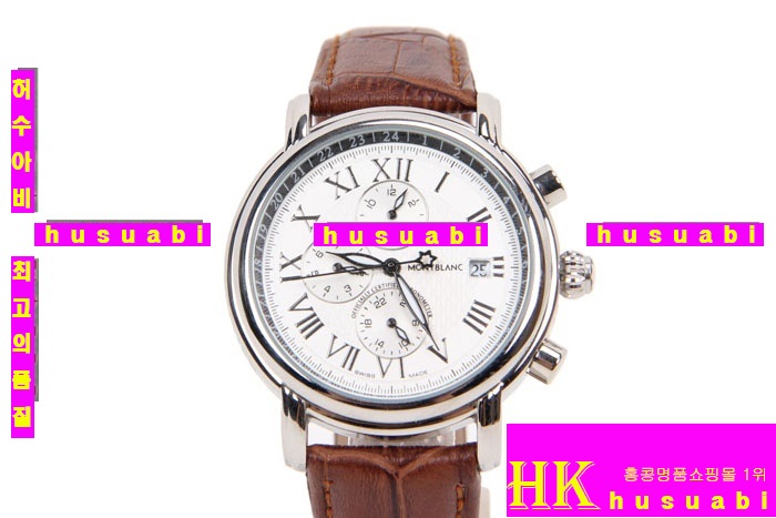 ������ ��ǰ�����α�ð� ���׽ð� Replica MontBlanc Automatic Movement Brown Leather Strap Stainless Steel Men. YC00-014