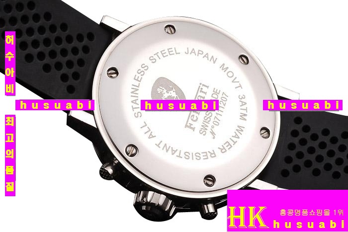��� �ð� Ferrari ��ǰ�����ð� Replica Ferrari Men Black Rubber Strap Japanese Quartz Movement. YC001-9