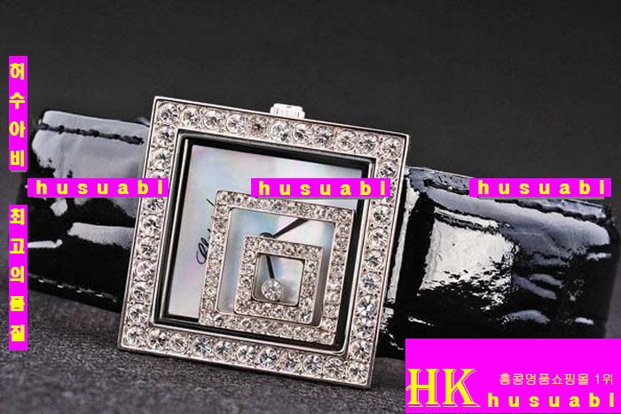 ���ĵ� ���ڽð� Replica Chopard Japanese Quartz MOVEMENT Stainless Case Diamond Bezel Black Bracelet Women. sa-30