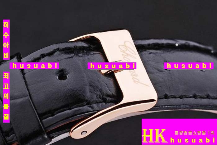 ���ĵ� ���ڽð� Replica Chopard Japanese Quartz MOVEMENT Rose Gold Case Bezel Crown Black Bracelet Women. sa-23