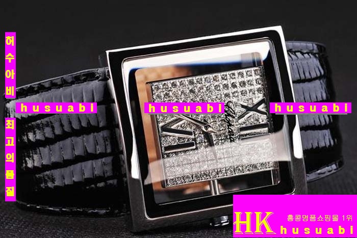 ���ĵ� ���ڽð� Replica Chopard Japanese Quartz MOVEMENT Polished Case Black LeatherBracelet Women. sa-9